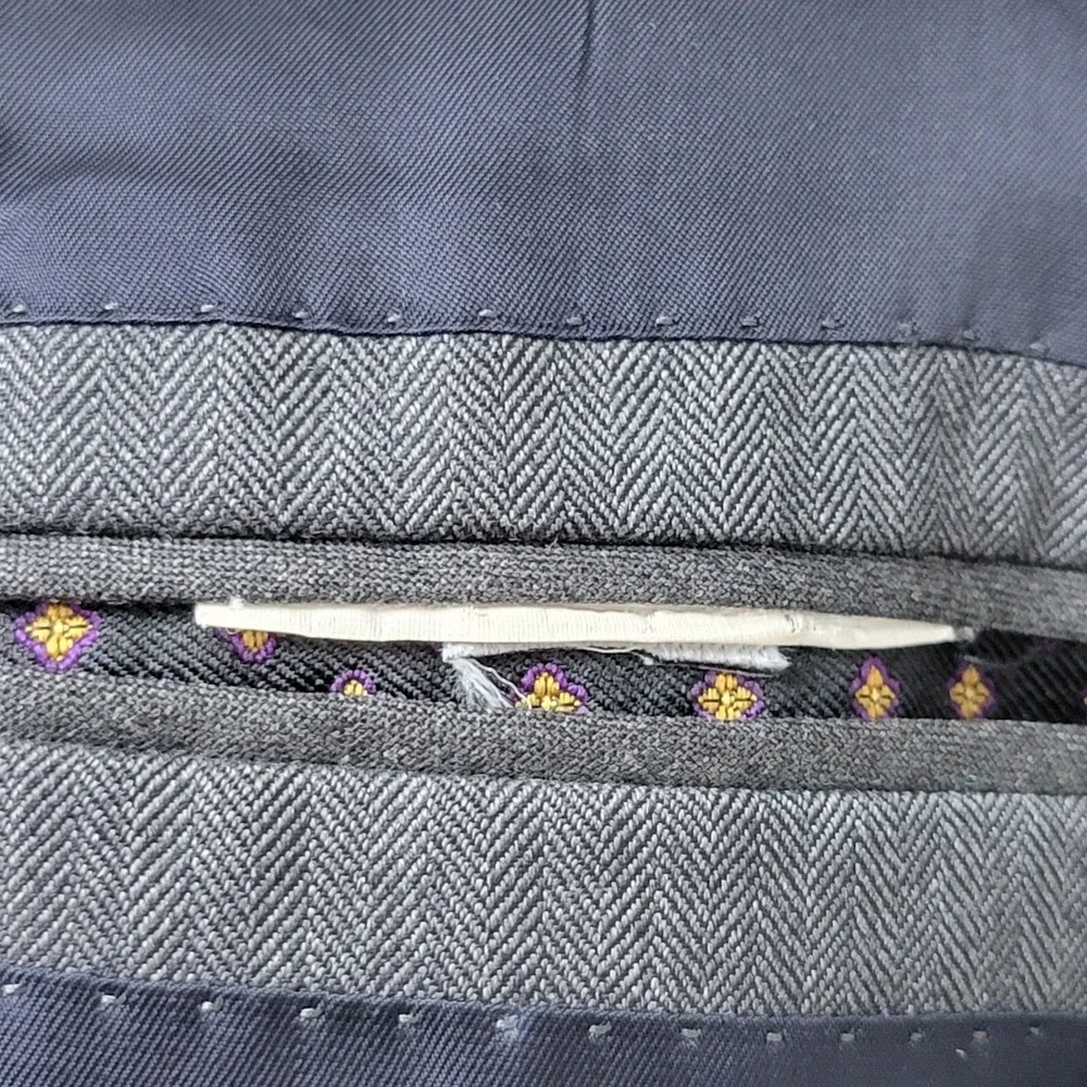 J Crew Ludlow Blazer Jacket Single Breasted Mens 40R Gray Double Vented Collared